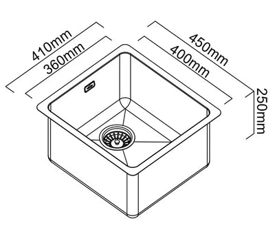 Abey 36L Single Bowl Laundry Sink Stainless Steel