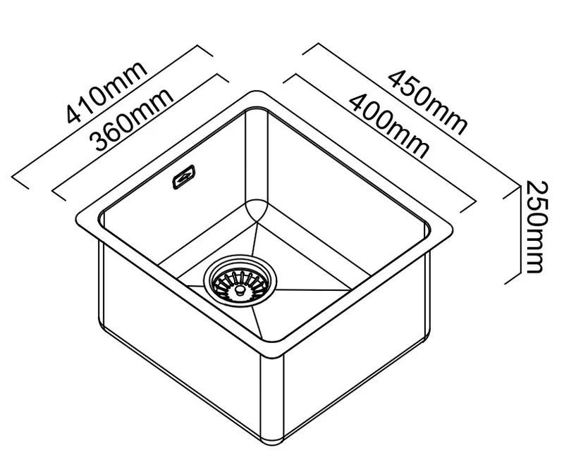 Abey 36L Single Bowl Laundry Sink Stainless Steel