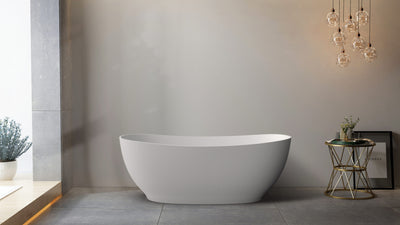 Riva Layla Super Slim Edge Unique 1500mm Freestanding Bathtub Matte White - Sydney Home Centre