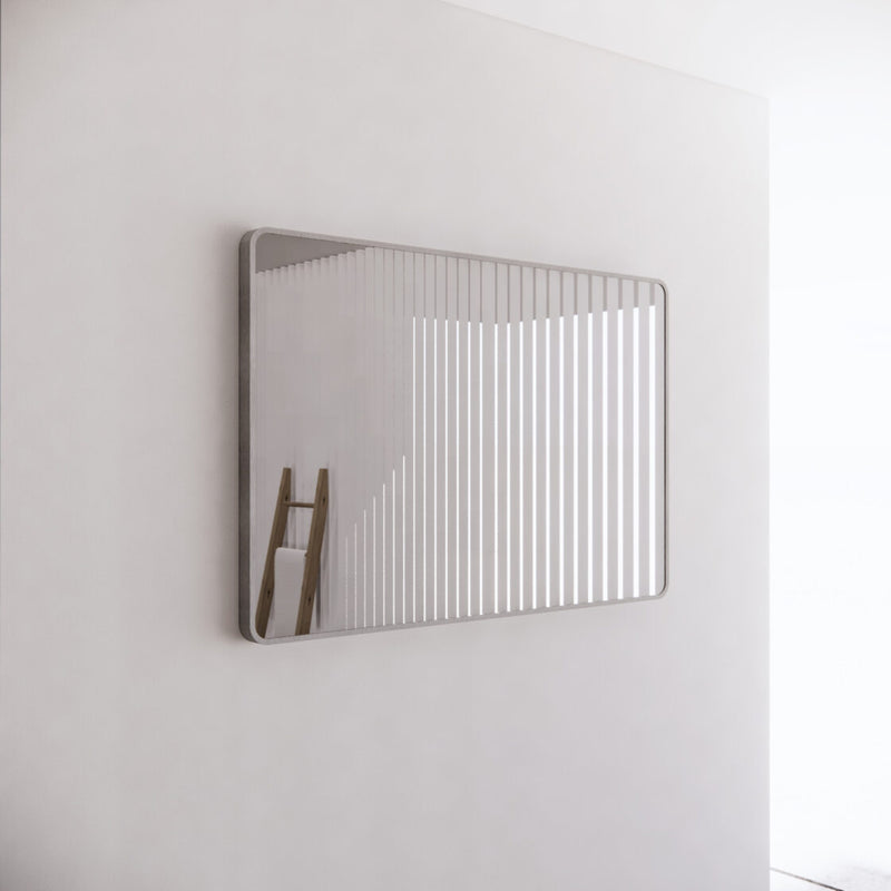 Riva 1200mm x 800mm Framed Rectangle Mirror Wall Mounted Brushed Nickel - Sydney Home Centre