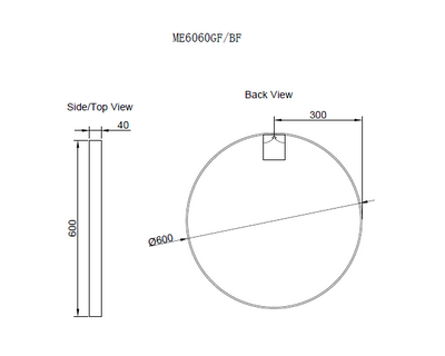 Riva 600mm Framed Round Mirror Wall Mounted Brushed Nickel - Sydney Home Centre