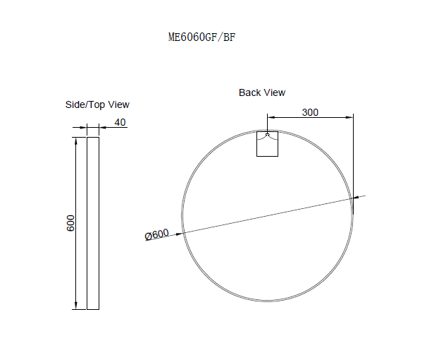 Riva 600mm Framed Round Mirror Wall Mounted Brushed Nickel - Sydney Home Centre