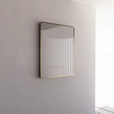 Riva 900mm x 750mm Framed Rectangle Mirror Wall Mounted Brushed Gold - Sydney Home Centre