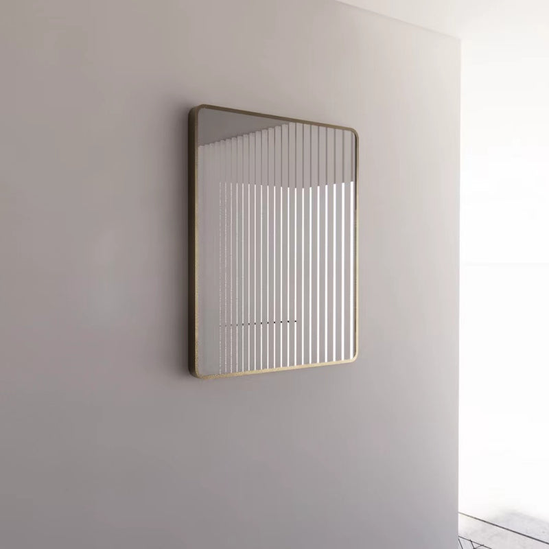 Riva 900mm x 750mm Framed Rectangle Mirror Wall Mounted Brushed Gold - Sydney Home Centre