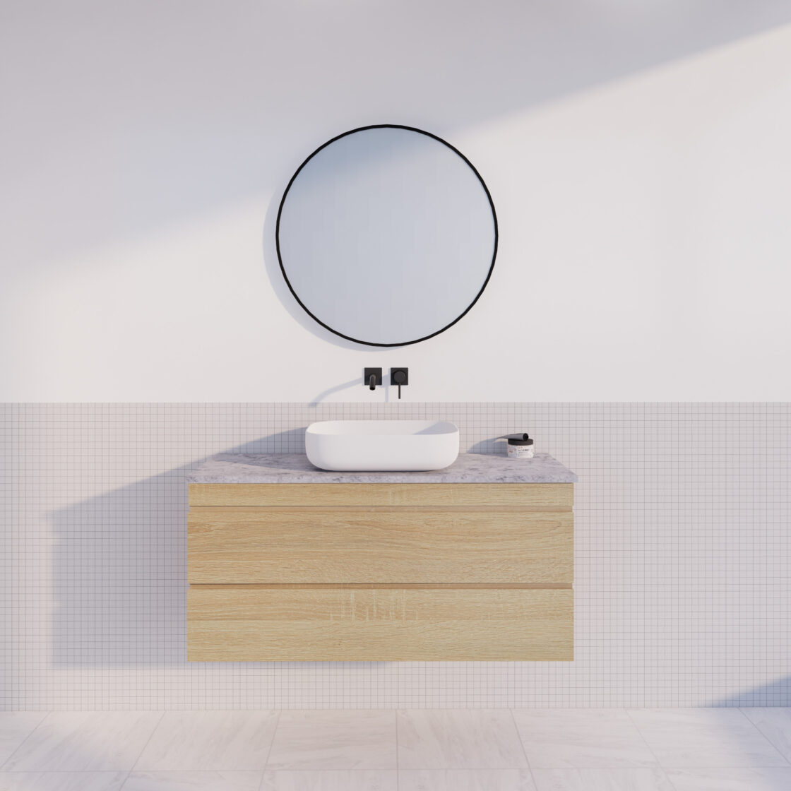 Viva ABS MF 1200mm Light Oak Single Bowl Wall Hung Vanity (Volvo ...