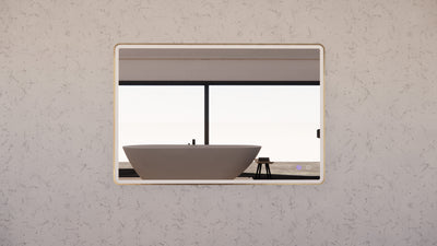 Riva S4 1200mm x 800mm Framed Rectangle Led Mirror 3 Colour lights with Dimmer Brushed Gold - Sydney Home Centre