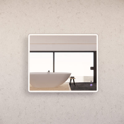 Riva S4 900mm x 750mm Framed Rectangle Led Mirror 3 Colour lights with Dimmer Brushed Nickel - Sydney Home Centre