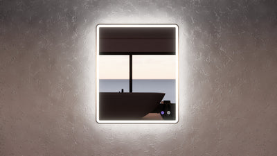 Riva S4 900mm x 750mm Framed Rectangle Led Mirror 3 Colour lights with Dimmer Brushed Gold - Sydney Home Centre