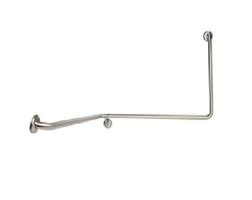 Dolphy 90° Flush Mount Left Hand Side Grab Rail 1100x1025x600mm Silver