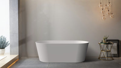 Riva Mia Super Slim Edge Oval 1500mm Freestanding Bathtub Matte White - Sydney Home Centre