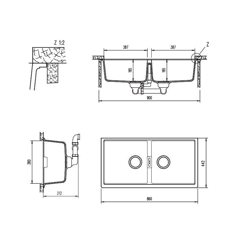 Schock Double Bowl Undermount Puro