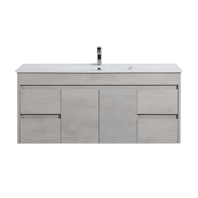 Poseidon Nova 1200mm Single Bowl Wall Hung Vanity Concrete Grey (Cabinet only) - Sydney Home Centre