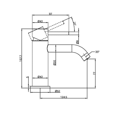 Zen SS316L Basin Mixer Brushed Bronze