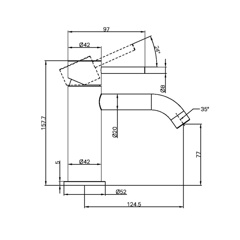 Zen SS316L Basin Mixer Brushed Nickel