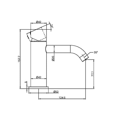 Zen SS316L Basin Mixer Handless Brushed Nickel