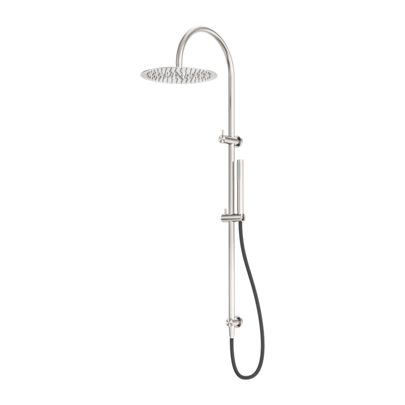 Zen SS316L Twin Shower With Outdoor Shower Hose Brushed Nickel