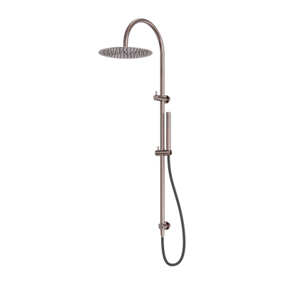 Zen SS316L Twin Shower With Outdoor Shower Hose Brushed Bronze