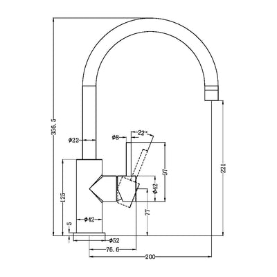 Zen SS316L Kitchen Mixer Brushed Nickel