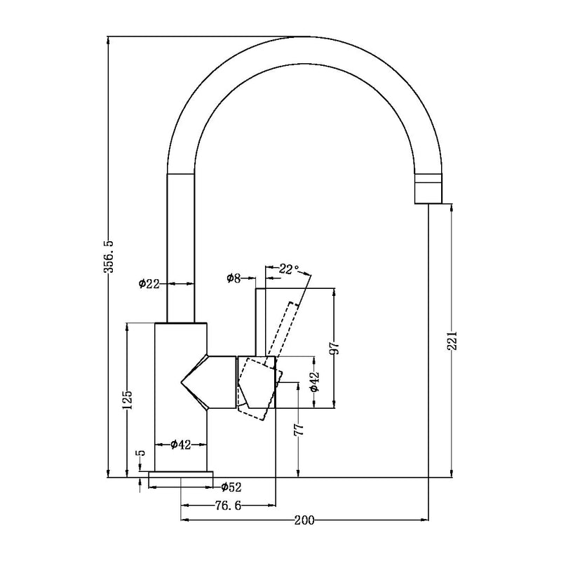 Zen SS316L Kitchen Mixer Brushed Nickel