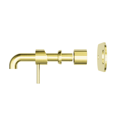 Zen SS316L Wall Basin/Bath Mixer 185mm Spout Trim Kits Only Brushed Gold