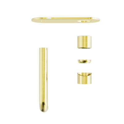 Zen SS316L Wall Basin/Bath Mixer 185mm Spout Trim Kits Only Brushed Gold