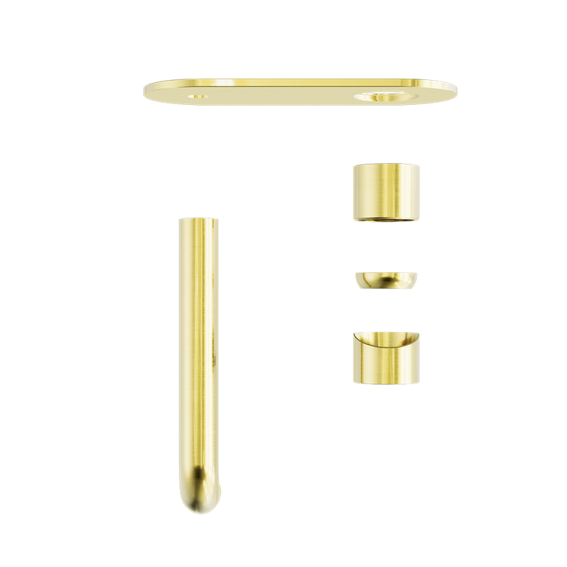 Zen SS316L Wall Basin/Bath Mixer 185mm Spout Trim Kits Only Brushed Gold