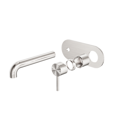 Zen SS316L Wall Basin/Bath Mixer 185mm Spout Trim Kits Only Brushed Nickel