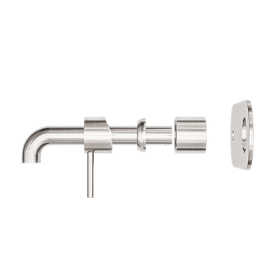 Zen SS316L Wall Basin/Bath Mixer 185mm Spout Trim Kits Only Brushed Nickel