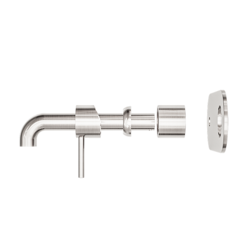 Zen SS316L Wall Basin/Bath Mixer 185mm Spout Trim Kits Only Brushed Nickel