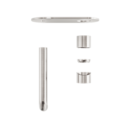 Zen SS316L Wall Basin/Bath Mixer 185mm Spout Trim Kits Only Brushed Nickel