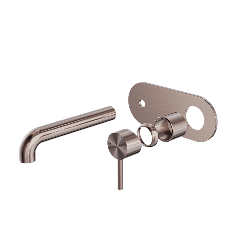 Zen SS316L Wall Basin/Bath Mixer 185mm Spout Trim Kits Only Brushed Bronze