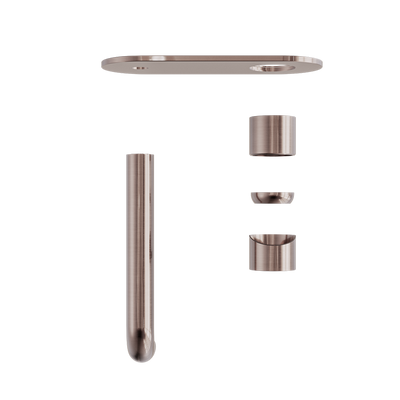 Zen SS316L Wall Basin/Bath Mixer 230mm Spout Trim Kits Only Brushed Bronze