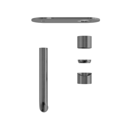 Zen SS316L Wall Basin/Bath Mixer 185mm Spout Trim Kits Only Graphite