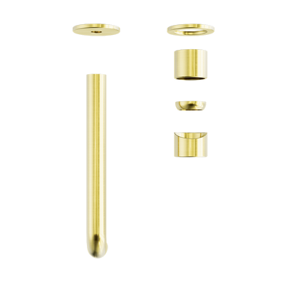 Zen SS316L Wall Basin/Bath Mixer Separate Back Plate 185mm Spout Trim Kits Only Brushed Gold