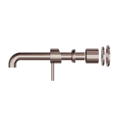 Zen SS316L Wall Basin/Bath Mixer Separate Back Plate 185mm Spout Trim Kits Only Brushed Bronze