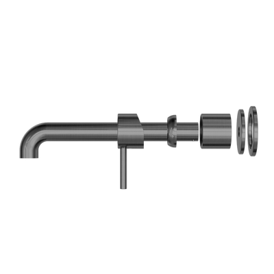 Zen SS316L Wall Basin/Bath Mixer Separate Back Plate 230mm Spout Trim Kits Only Graphite