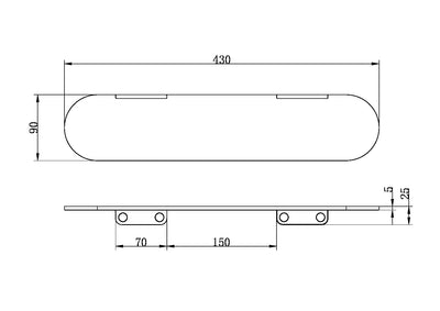 Zen SS316L Metal Shower Shelf Graphite