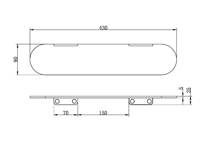 Zen SS316L Metal Shower Shelf Graphite