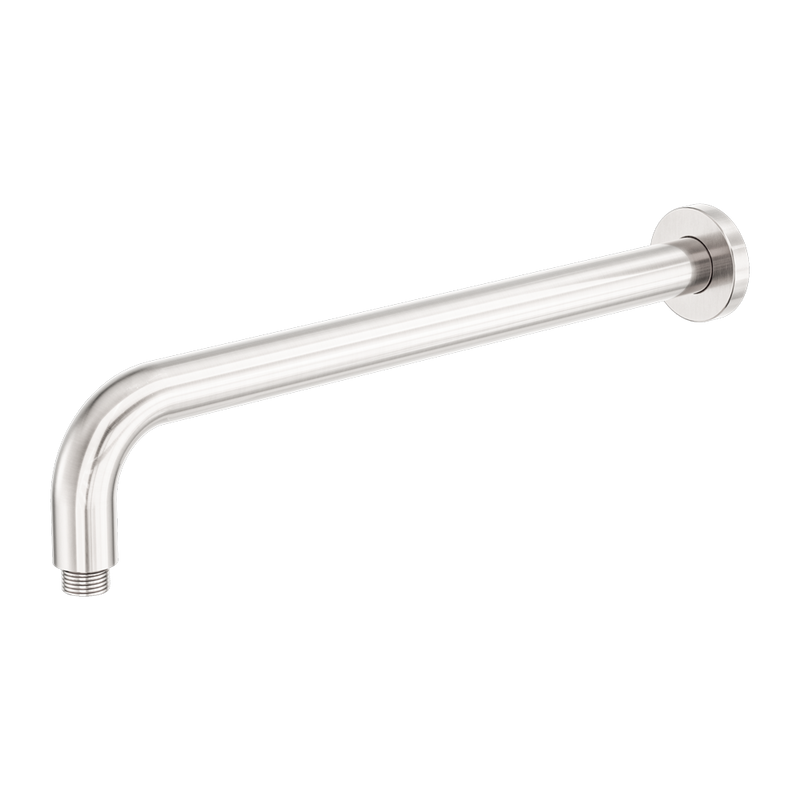 Zen SS316L Round Shower Arm 400mm Length Brushed Nickel