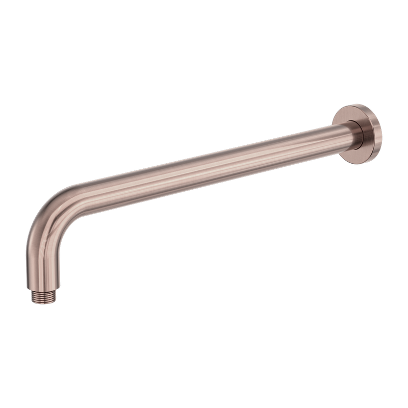 Zen SS316L Round Shower Arm 400mm Length Brushed Bronze