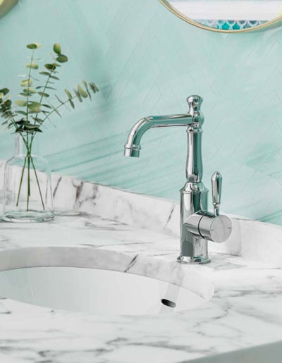 Nero York Basin Mixer With Metal Lever Chrome - Sydney Home Centre