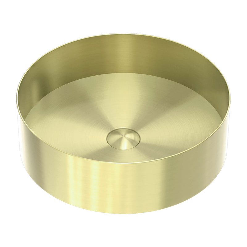Nero Round 400mm Stainless Steel Basin Brushed Gold - Sydney Home Centre