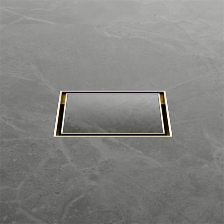 Nero 100mm Square Tile Insert Floor Waste 50mm Outlet Brushed Gold