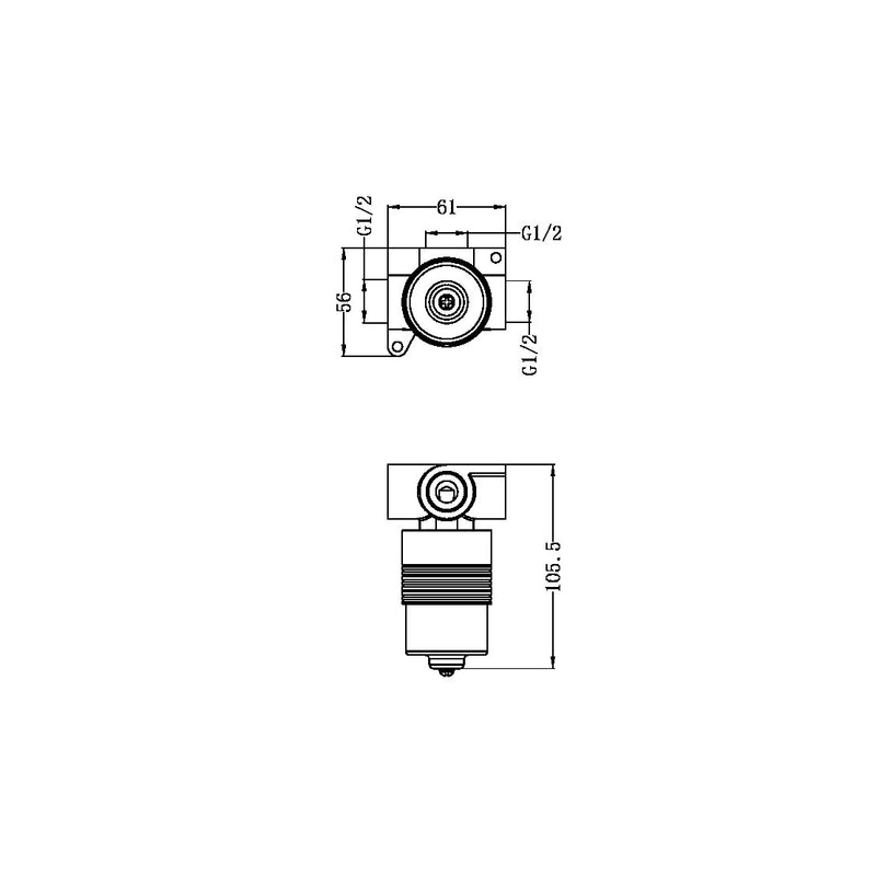 SS316L 35mm Premium Universal Shower Mixer Body Only