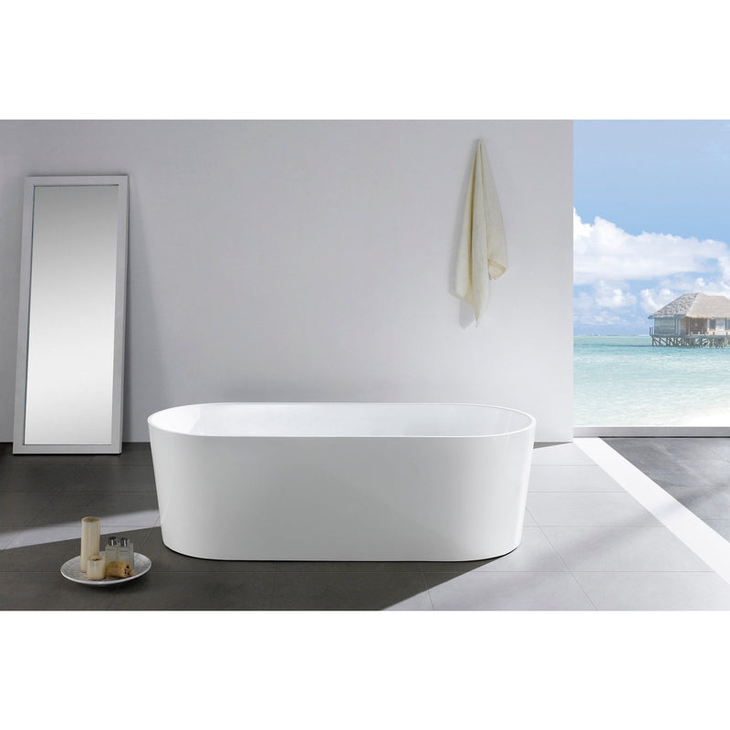 Poseidon Ovia Free Standing 1200mm Gloss White Bathtub - Sydney Home Centre