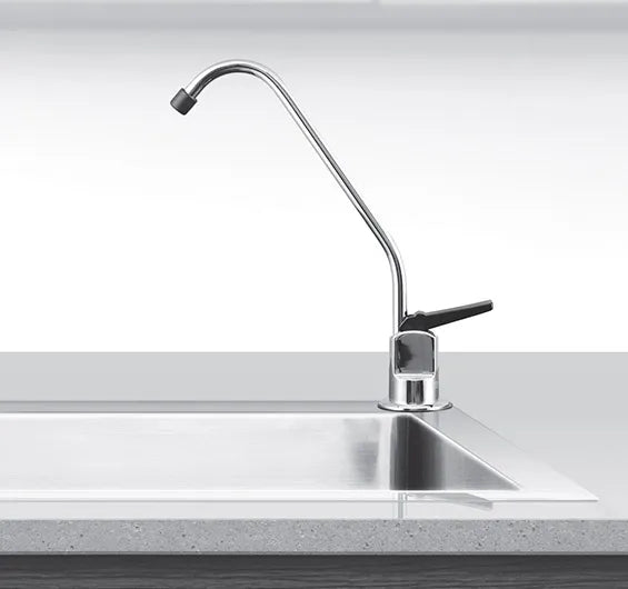 Puretec Long Reach Tap Chrome With Black Lever