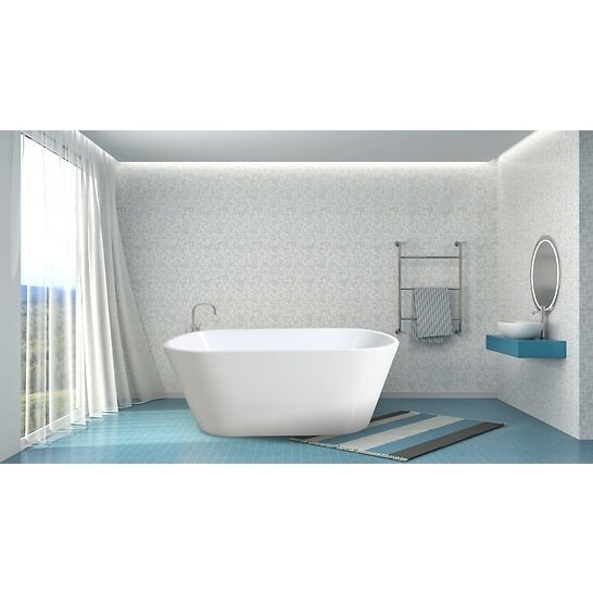 Poseidon Ovia Free Standing 1400mm Gloss White Bathtub - Sydney Home Centre