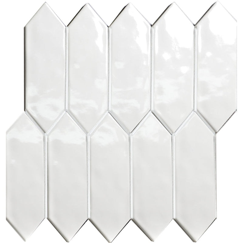 White Gloss Porcelain Glazed Ripple Surface Arrow - Sydney Home Centre