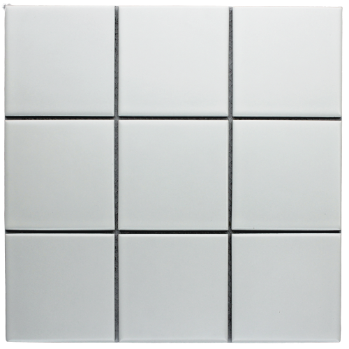 White Matte Porcelain Glazed 97x97mm Square - Sydney Home Centre