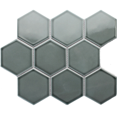 Water Green Gloss Porcelain Glazed 95x110mm Hexagon - Sydney Home Centre